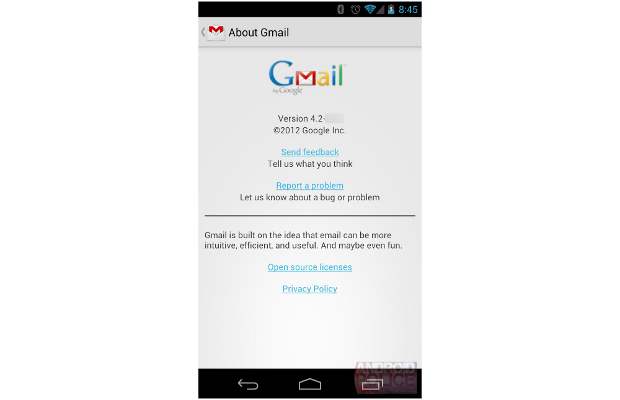 Gmail 4.2 app for Android